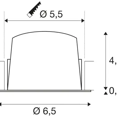 Downlight LED INS SLV NUMINOS XS, 7W 200mA 650lm 2700K 40° ne/cro 