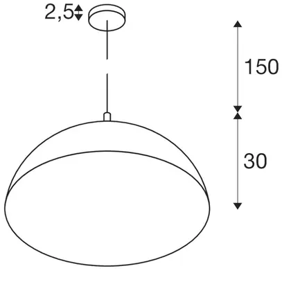 Luminaire suspendu SLV FORCHINI 70 E27 1×40W VAR Ø695mm noir/or 