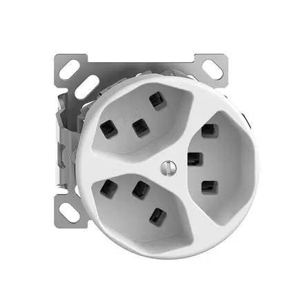 Presa AP STANDARDdue 3×T23 bianco interno per combinazione 