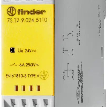Module de relais Finder avec contacts à guidage forcé, 1 f et 1 o, 6A, 24VDC 