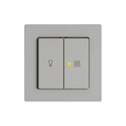 Interrupteur à poussoir lumineux EDIZIO.liv SNAPFIX® lum&vent.3/3/1L KS jn grc 
