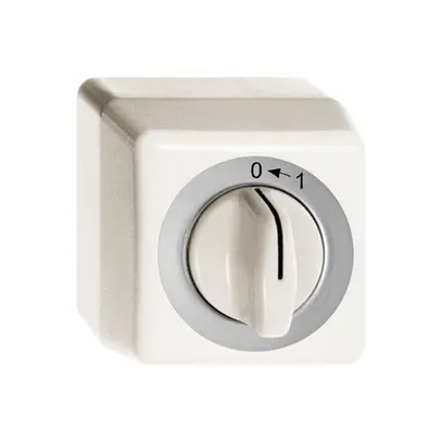Contact pivotant AP 0<-1/1L blanc, avec manette 