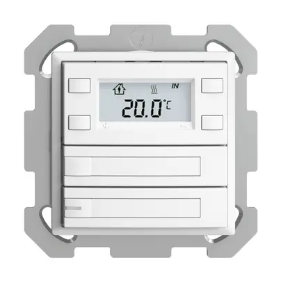 Pulsante RTH INC KNX 2×EDIZIOdue FM bianco, con carta+LED RGB 