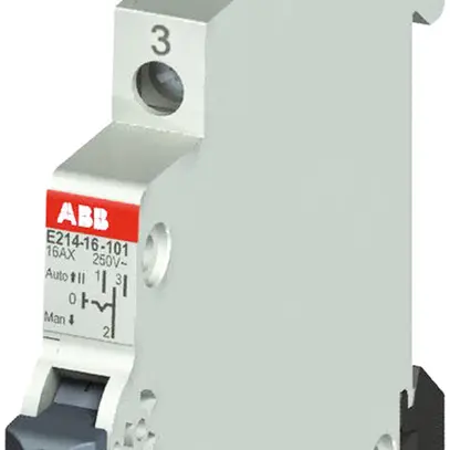 Interrupteur de groupe AMD ABB E214, 16A/250V 1L 1C, ½UM, "I-0-II" 