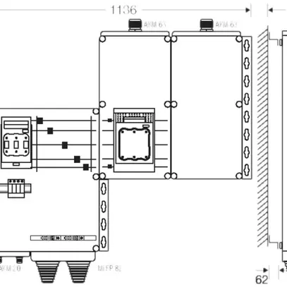 Verteiler Hensel Mi 2×3×NH 1, 250A, mit Überspannungsschutz TN-S/TT 