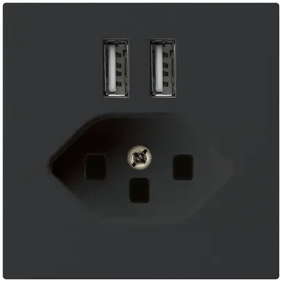 Presa 2×USB & T23 kallysto A 2400mA nero 