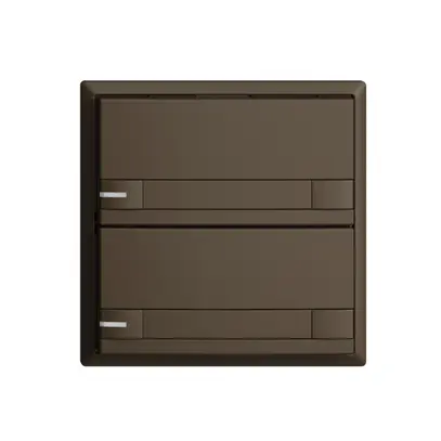Poussoir ENC KNX 2× EDIZIOdue colore coffee RGB avec LED avec insert papier 
