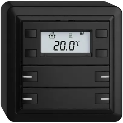 Poussoir RTH AP KNX 4× EDIZIOdue FX noir, avec LED RGB 