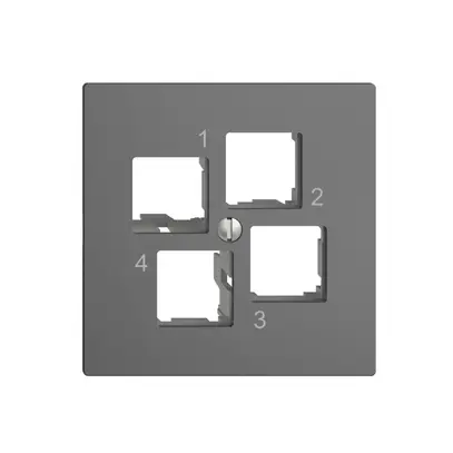Kit di montaggio Edue EASYNET S-One, per 4×RJ45, uscita dritta, grigio scuro 