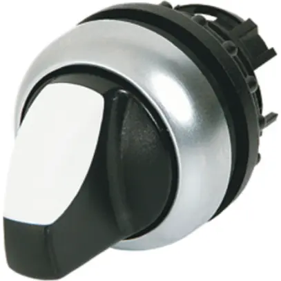 Maniglia rotante ETN RMQ 3 pos ad impulso nero, anello cromato 