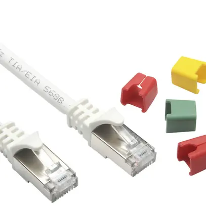 Câble patch RJ45 Ceconet Round, cat.6A S/FTP, rond, codable, blanc, 1m 
