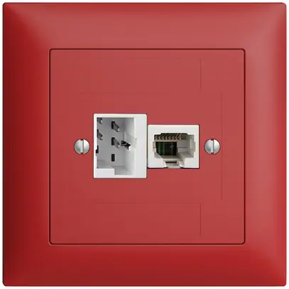 Scatola INC 1×TT,1×RJ45/u 4P EDIZIOdue ITplus ITM berry 