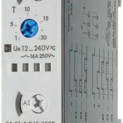 Relais temporisé Finder 80.01 multifonction 1C 16A 12…240VUC 