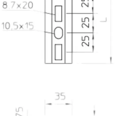 Barra profilata Bettermann 200×35×18mm zincato 