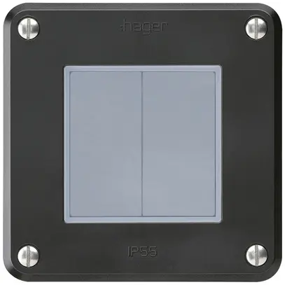 Contatto pulsante INC robusto IP55 2×1P nero per combinazione 