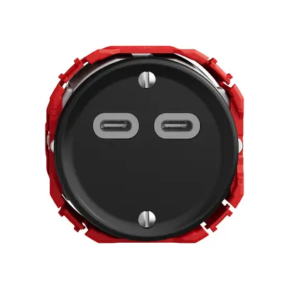 USB-Ladesteckdose STANDARDdue SNAPFIX® 230V AC 18W 2×USB Typ C sz 