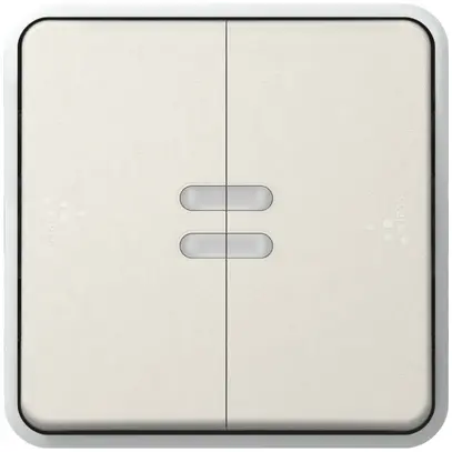 Leuchtwippschalter PLEXO 3+3/1L Orientierung weiss 