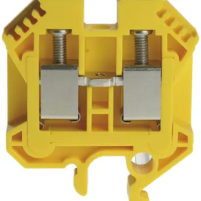 Borne de passage joignable Woertz 4…10mm² 57A 1000V vis 2×1 barre G vert/jaune 