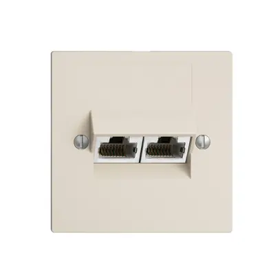 Presa INC 2×RJ45/s 8P sep.EDIZIOdue crema ITplus 