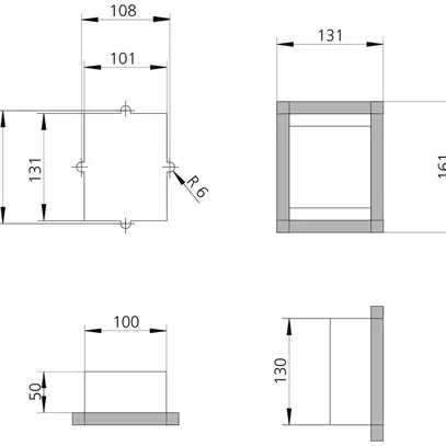 UP-Gehäuse Siedle, Kunststoff, 100×132×50mm, grau 