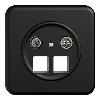 Prise multimédia 19dB Sdue QMI, prise d.passage, p.2×RJ45 Keystone, no 