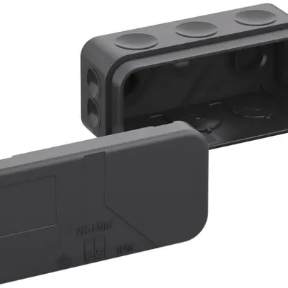 Boîte de dérivation AP 2K-Mini-L/sw 89×43×38mm, IP55, noir 