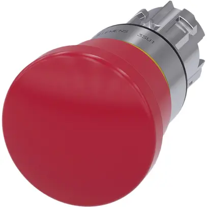 Pulsante Siemens SIRIUS ACT ISO sblocco tirando Ø40mm rosso metallo lucido 