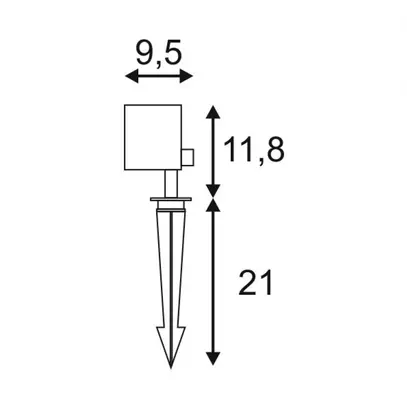 Lampada picchetto terra LED NAUTILUS 10 SQUARE 9W 3000K 520lm IP65 45° antracite 