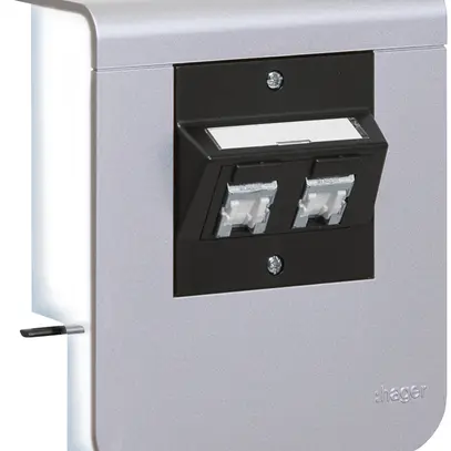 Supporto d'apparecchio Hager per SL20055 decorazione alluminio, 2×cat.6 