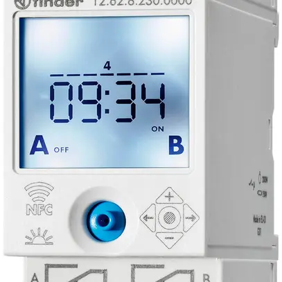 Interrupteur horaire hebdo AMD Finder 12.62, 2C 16A 230VAC NFC 2UM 