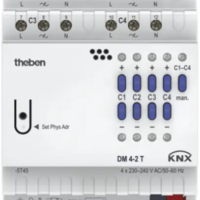 Attuatore-variatore KNX AMD Theben DM 4-2 T 4×200W 