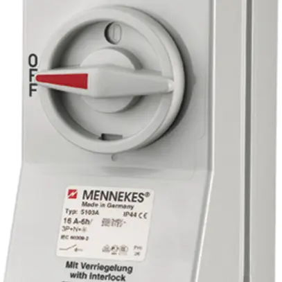 Prise AP CEE Mennekes 3LNPE 16A rouge 
