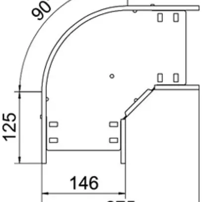 Coude BET RB 90° 60×150mm acier zingué en continu 