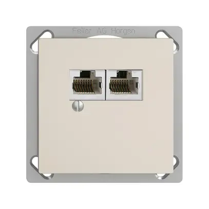 Boîte INC 2×RJ45/s 4P sép.EDIZIOdue crema R&M swissline 