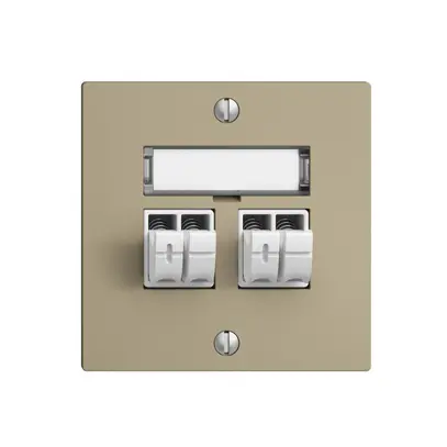 Prise audio Push Type EDIZIOdue F, 2×, kit d'inscription, sand 