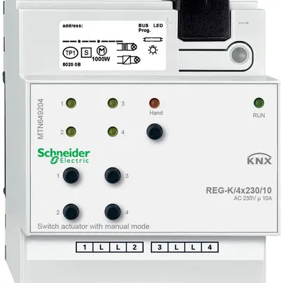 Attuatore-commutatore AMD KNX SE, 4×230V, MTN649204 