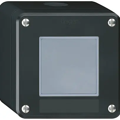 Tasto a pulsante di suoneria AP Hager robusto IP55 con placchetta nero 