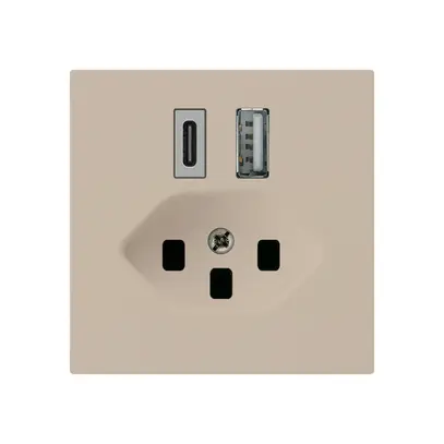 Presa di carica USB kallysto 18W PD 1×tipo A 1×tipo C T23 beige 
