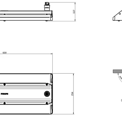 Projecteur de salle LED GentleSpace 104W 17000lm 840 IP65 25°×30° DALI 254×600 