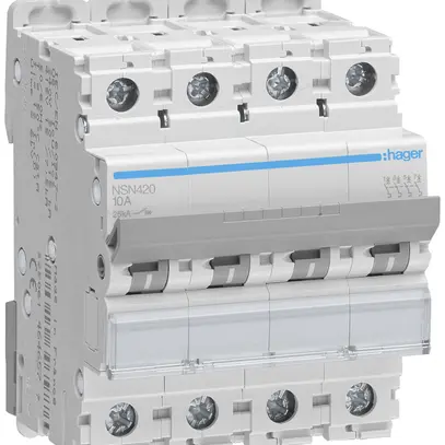 Disgiuntore Hager MCB 4P 415V tipo D 20A Icu 25kA 4UM 