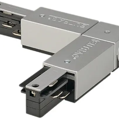 Raccord en L SLV pour rail conducteur EUTRAC, terre extérieur gris argenté 