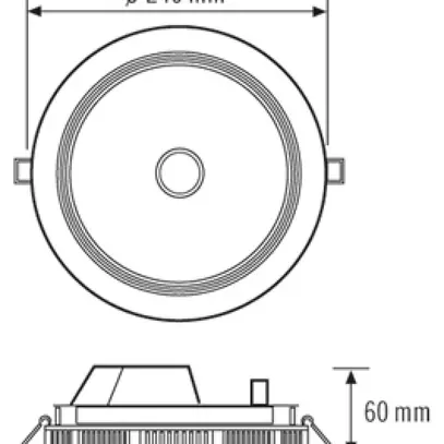 Downlight LED ESYLUX ELSA-2 PD PS DALI, Ø240 18W 3000K 1750lm, bianco 