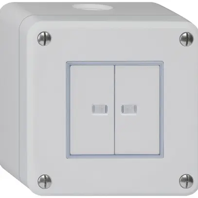 AP-Druckschalter robusto IP55 Schema 3/Drucktaster 2×beleuchtet grau 