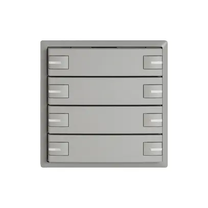 Poussoir KNX RGB EDIZIO.liv SNAPFIX® capteur temp.RGB-LED 8× comm.1T grc 