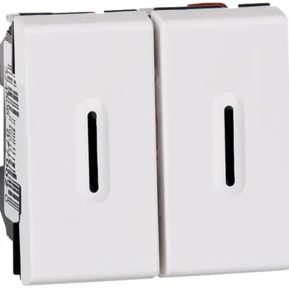 Interruttore a bilico lum. INS MOS 1/3+3/1L 10A bianco 2mod. 