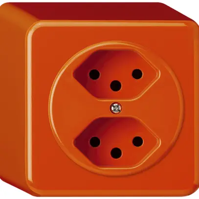 Presa AP basico 2×tipo 13 arancione h=54mm 