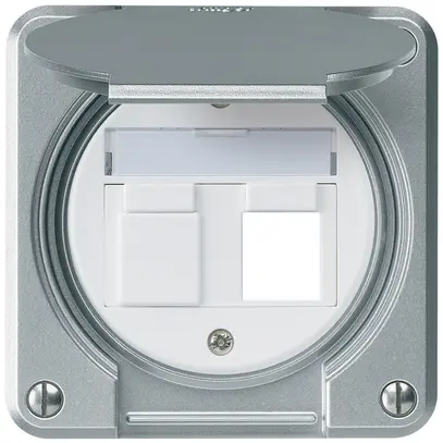 Kit di montaggio INC robusto IP55 piatto alluminio per 2×Keystone p.combinazione 