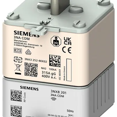 Fusibile HPC Siemens SENTRON 3NA COM DIN-2 250A gG, con modulo elettronico RF 