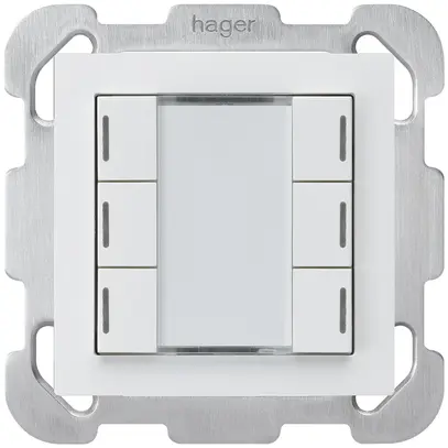 UP-Taster kallysto B KNX 6× RGB LED s/e-link weiss 