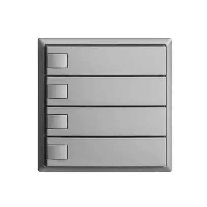Poussoir univ. ENC 4×1t bornes enf. EDIZIOdue silver, sans LED 